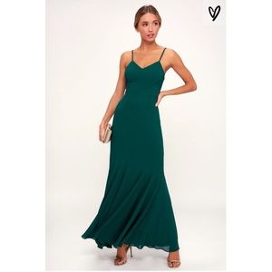 Lulus We Belong Together Green Maxi Dress Sz Med